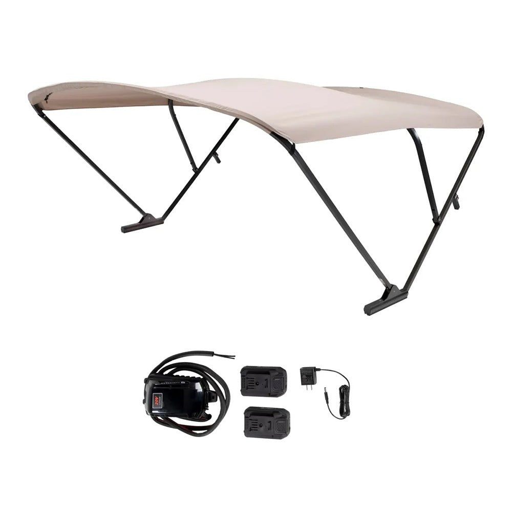 SureShade Battery Powered Bimini - Black Anodized Frame & Beige Fabric - Marine Parts OnlyBoat OutfittingSureShade