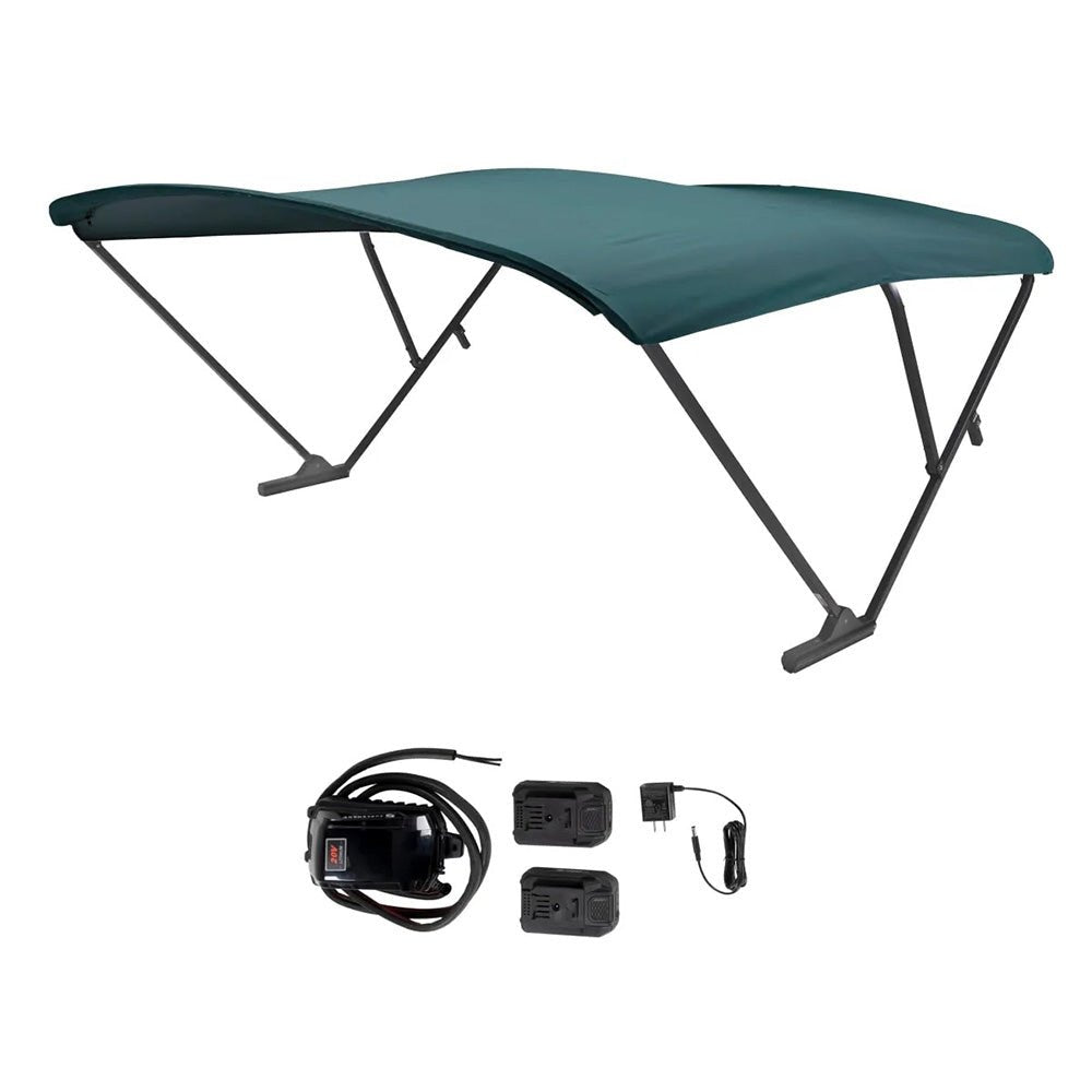 SureShade Battery Powered Bimini - Black Anodized Frame & Green Fabric - Marine Parts OnlyBoat OutfittingSureShade