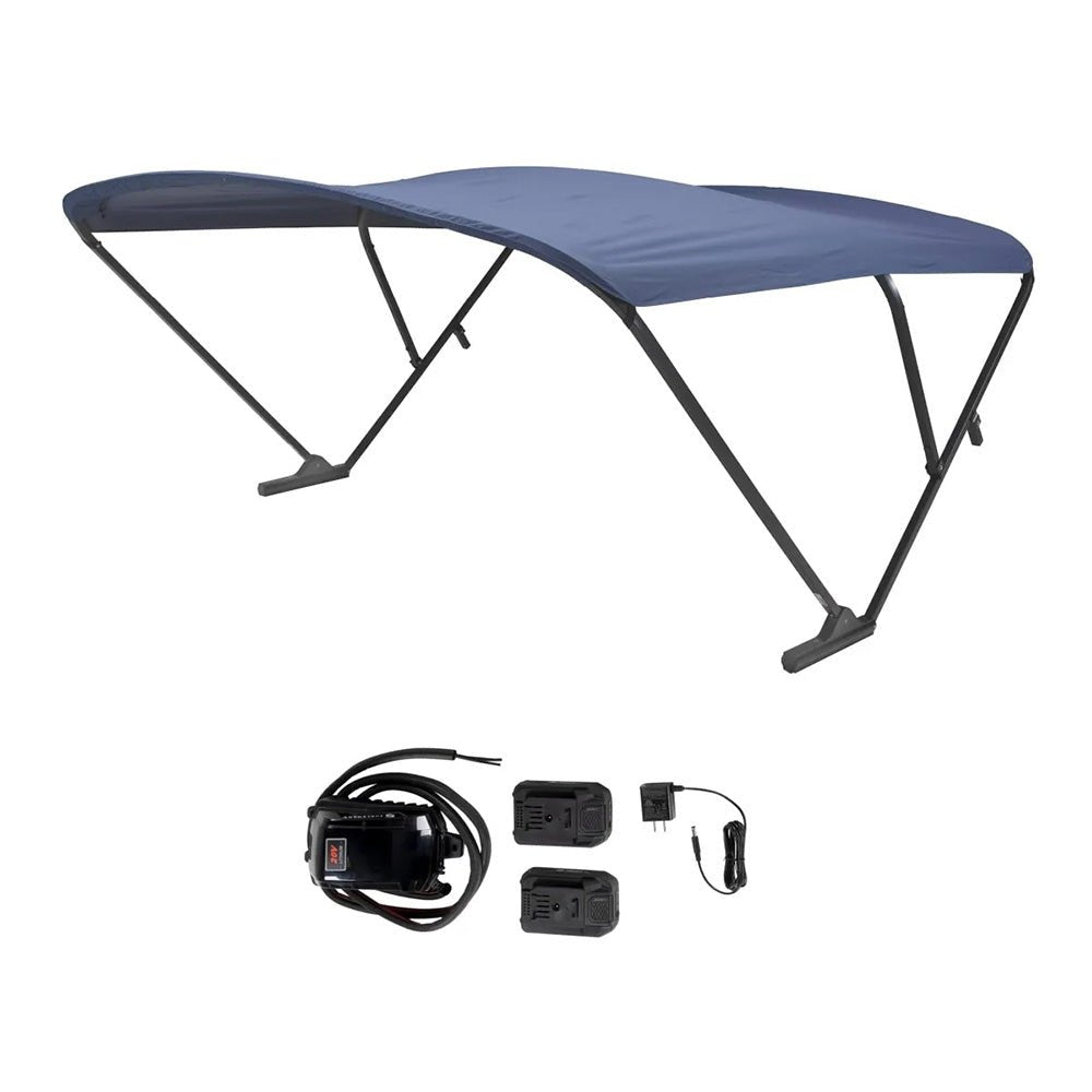SureShade Battery Powered Bimini - Black Anodized Frame & Navy Fabric - Marine Parts OnlyBoat OutfittingSureShade