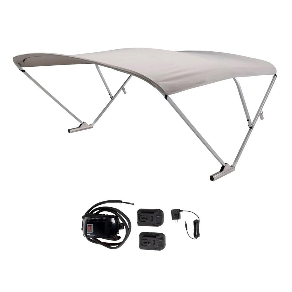 SureShade Battery Powered Bimini - Clear Anodized Frame & Grey Fabric - Marine Parts OnlyBoat OutfittingSureShade