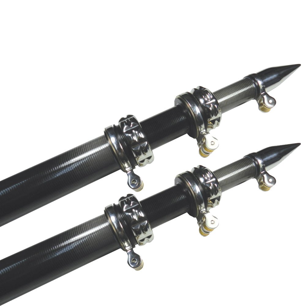 TACO 20' Carbon Fiber Outrigger Poles - Pair - Black - Marine Parts OnlyHunting & FishingTACO Marine