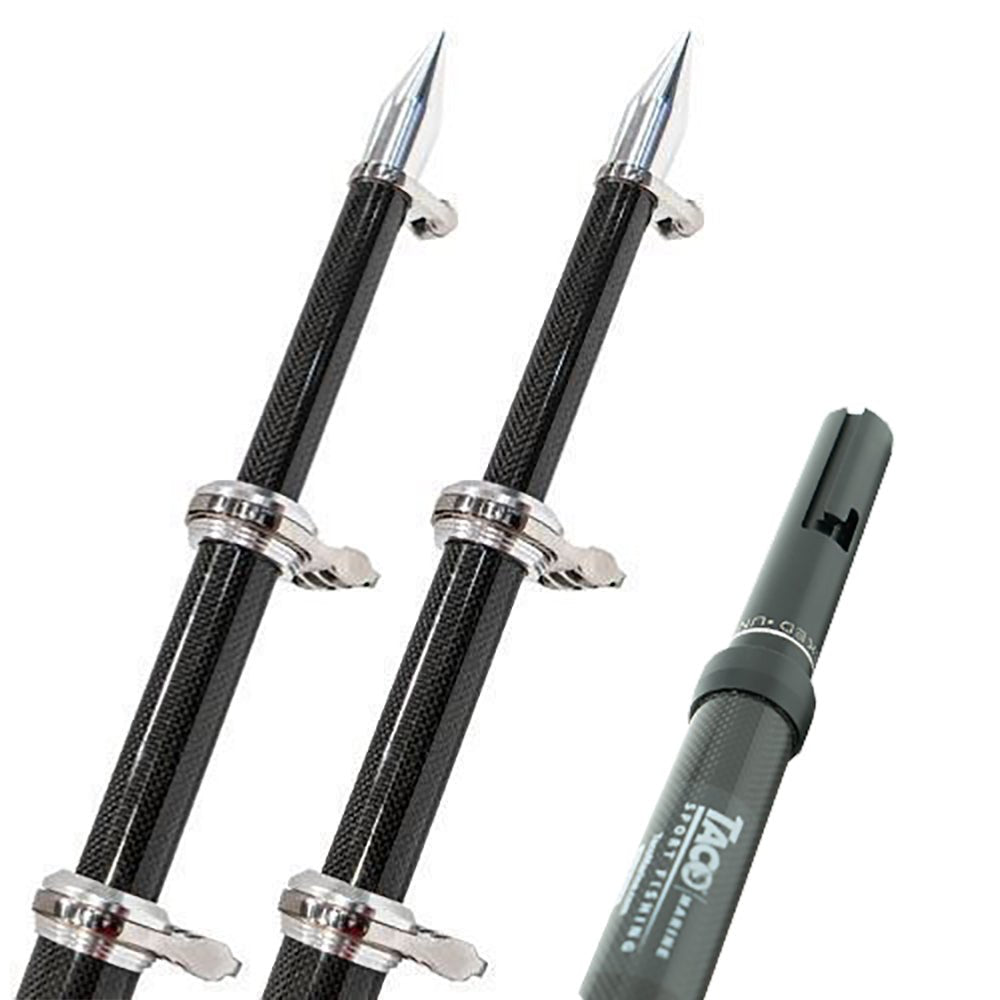TACO 20&39; Carbon Fiber Twist & Lock Outrigger Poles f/GS - 450, GS - 500 & GS - 1000 Bases - Black - Marine Parts OnlyHunting & FishingTACO Marine