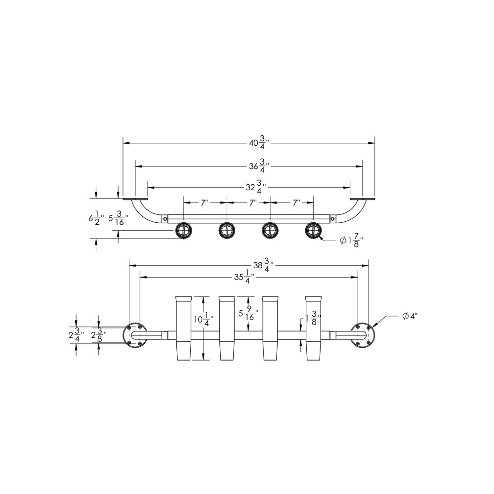 TACO 4 - Rod Transom Mount Rod Rack - Marine Parts OnlyHunting & FishingTACO Marine
