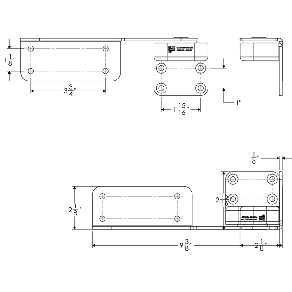 TACO Command Ratchet Hinges - 9 - 3/8" - Polished 316 Stainless Steel - Pair - Marine Parts OnlyMarine HardwareTACO Marine