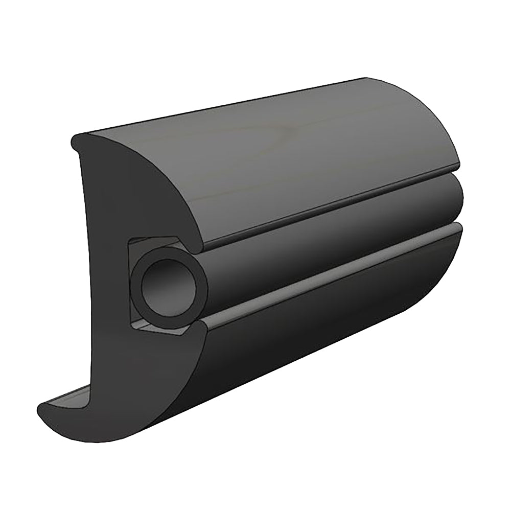 TACO Flexible Vinyl Black Rub Rail 1 - 1/16" x 1 - 7/8" 50&39;L - Marine Parts OnlyMarine HardwareTACO Marine