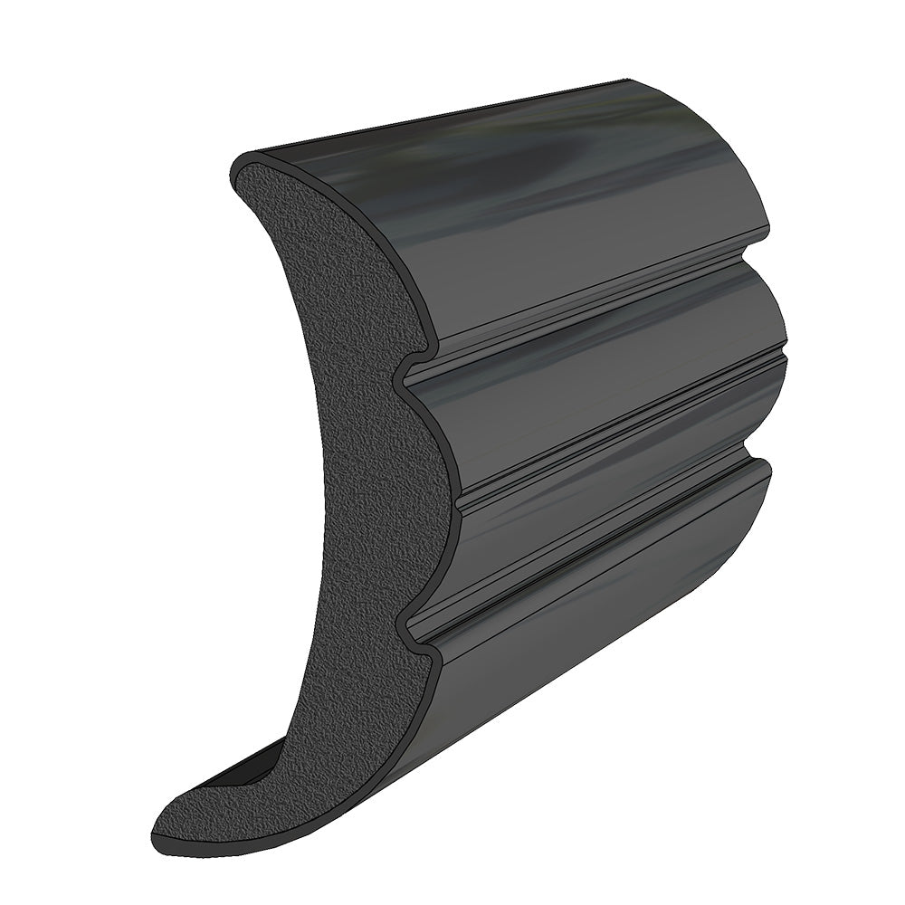TACO Rigid Vinyl Flex - Core Rub Rail 2" x 7/8" - Black 60&39; - Marine Parts OnlyMarine HardwareTACO Marine
