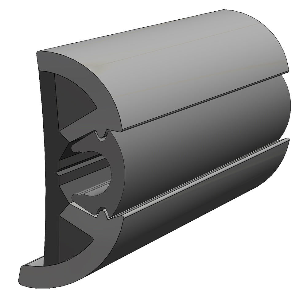 TACO SuproFlex Rub Rail Kit Gray w/Gray Insert - 2"H x 1.2"W x 80&39;L - Marine Parts OnlyMarine HardwareTACO Marine