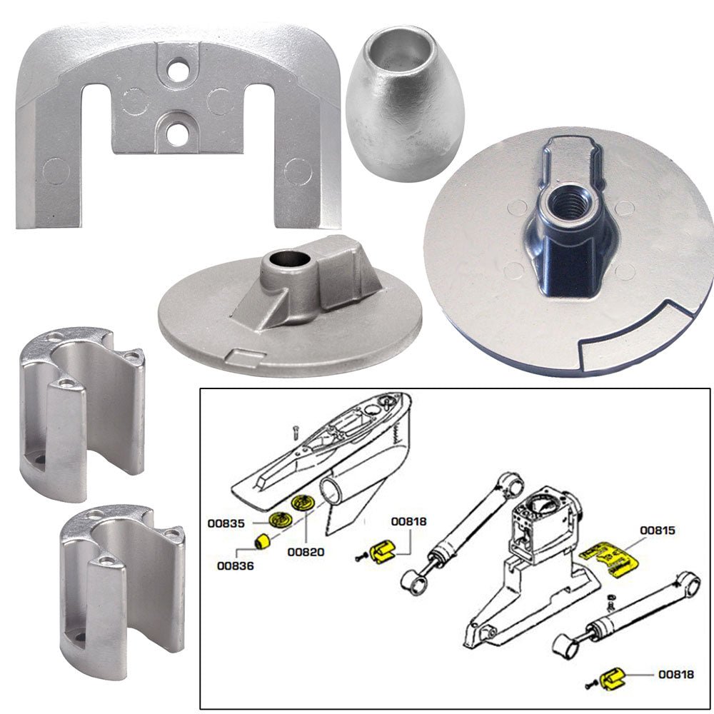 Tecnoseal Anode Kit w/Hardware - Mercury Bravo 3 2004 - Present - Magnesium - Marine Parts OnlyBoat OutfittingTecnoseal