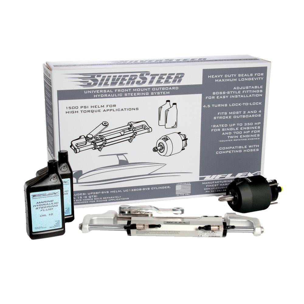 Uflex SilverSteer™ Universal Front Mount Outboard Hydraulic Steering System w/ UC128 - SVS - 1 Cylinder - Marine Parts OnlyBoat OutfittingUflex USA