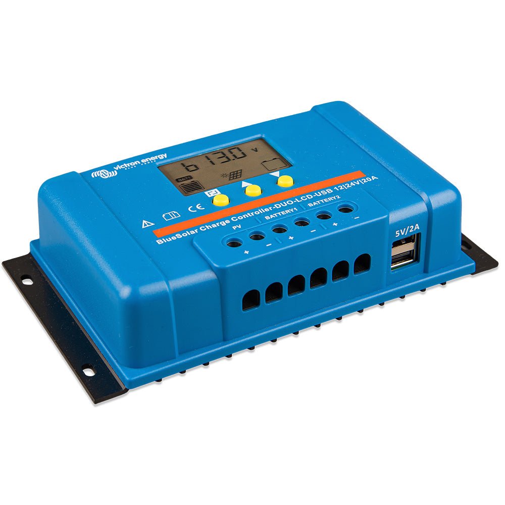 Victron BlueSolar PWM Charge Controller (DUO) LCD & USB Charge Control - 12/24VDC - 20A - Marine Parts OnlyElectricalVictron Energy