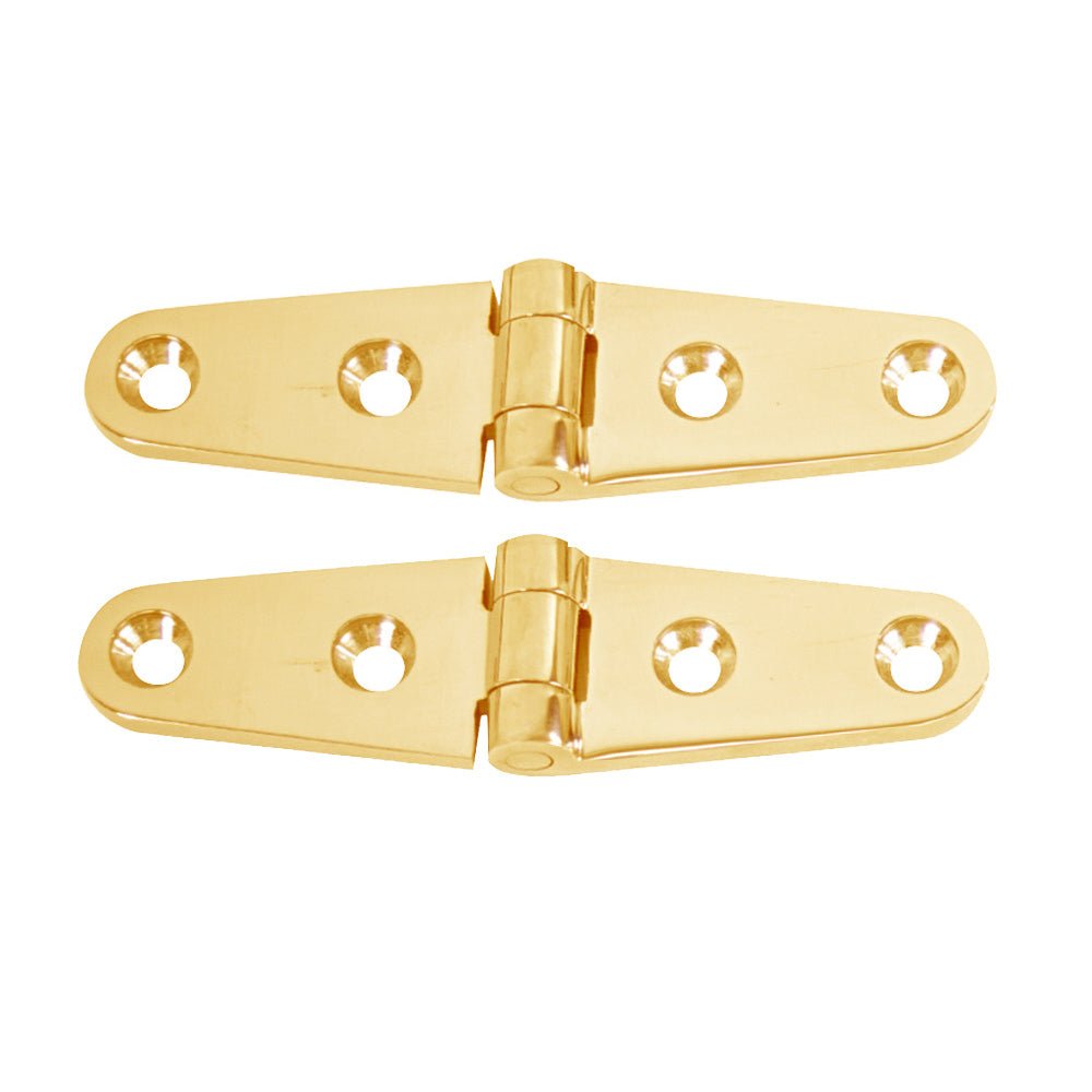 Whitecap Strap Hinge - Polished Brass - 4" x 1" - Pair - Marine Parts OnlyMarine HardwareWhitecap