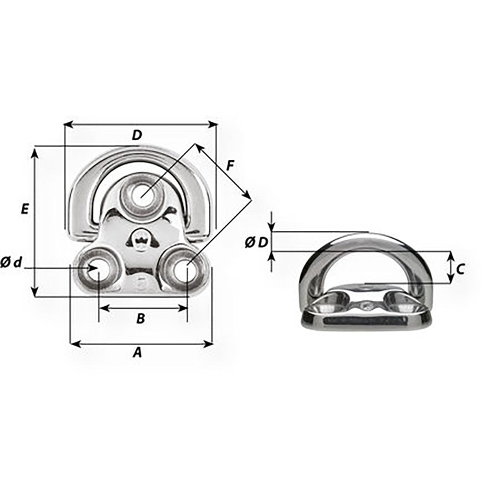 Wichard Folding Pad Eye - Diameter 25/64" - Marine Parts OnlySailingWichard Marine