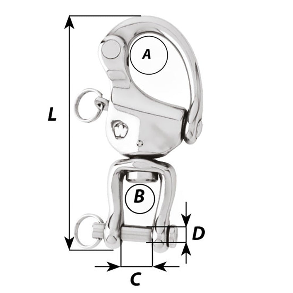 Wichard HR Snap Shackle With Clevis Pin Swivel - 120mm Length - 4 - 23/32" - Marine Parts OnlySailingWichard Marine
