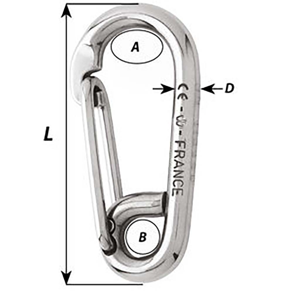 Wichard Symmetric Carbine Hook - Length 80mm - 5/16" - Marine Parts OnlySailingWichard Marine