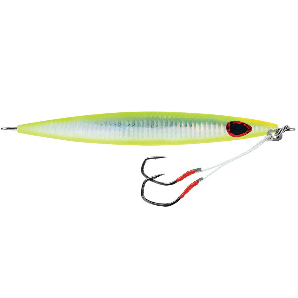 Williamson Kensaki 220 Jig - 6.75" - 7.75oz - UV Chartreuse Glow Zebra - Marine Parts OnlyHunting & FishingWilliamson