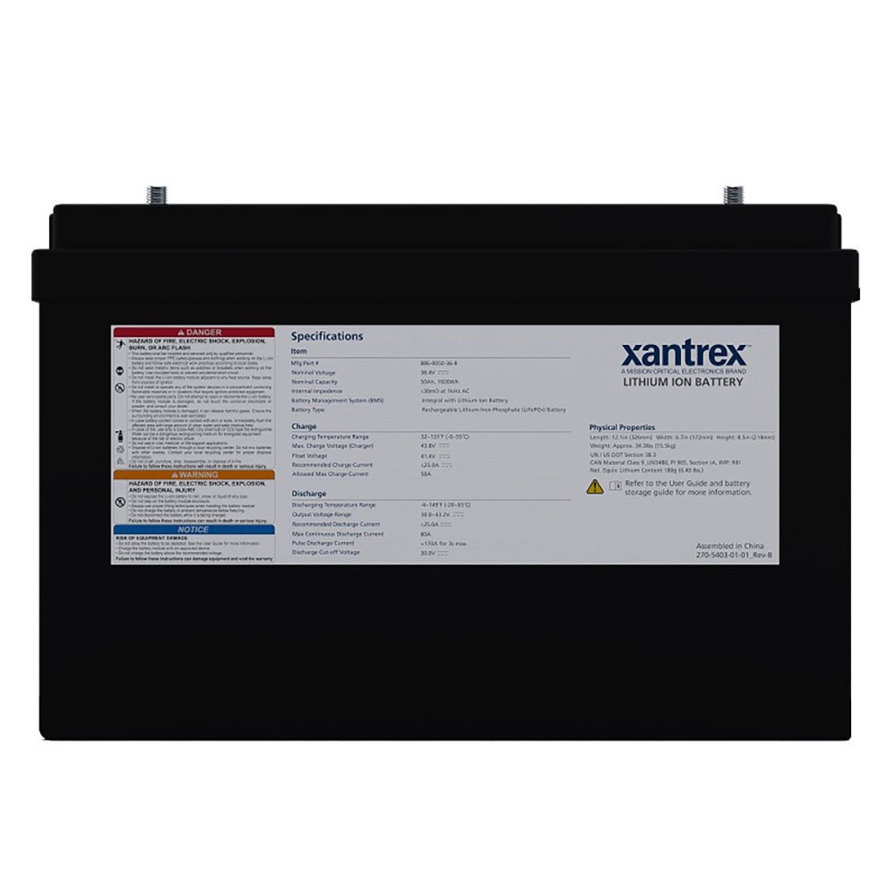 Xantrex 36V 50Ah Lithium - Ion (LiFePO4) Battery - Marine Parts OnlyElectricalXantrex