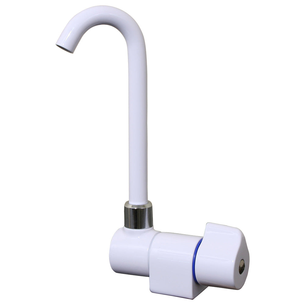 Scandvik Tall Faucet with Folding Spout - White Powder Coat Finish, Part 10182P