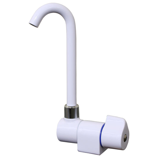 Scandvik Tall Faucet with Folding Spout - White Powder Coat Finish, Part 10182P