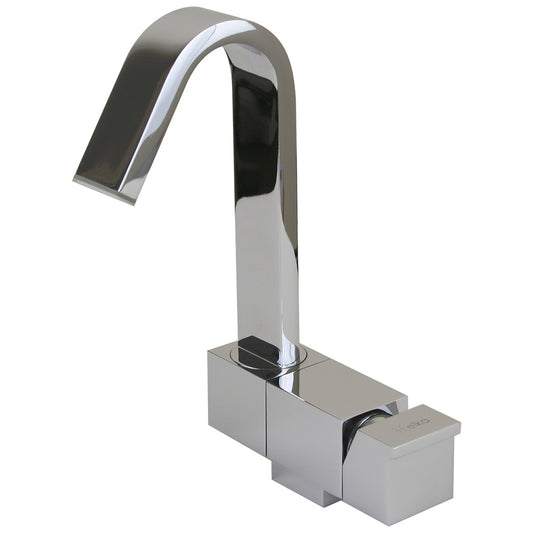 Scandvik Geometric Style Fold Down Marine Sink Mixer - 7.75 Inch Height with Swivel Spout