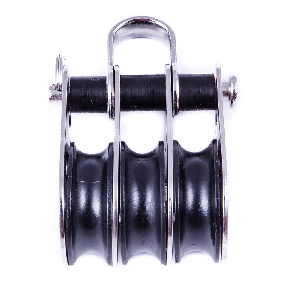 SeaSure 25mm Treble Block with Shackle 00.31CRD, Marine-Grade Stainless Steel
