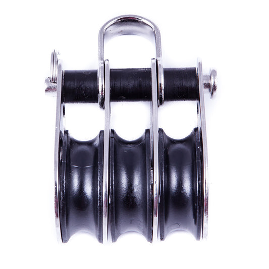 SeaSure 25mm Treble Block with Shackle 00.31CRD, Marine-Grade Stainless Steel