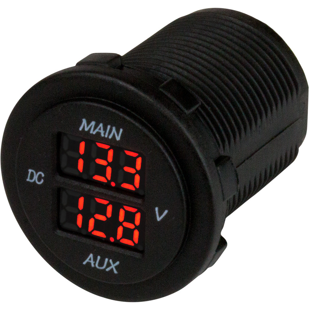 Sea-Dog Round Dual Voltage Meter 10-48VDC with Rainbow Dial, Part Number 421616-1