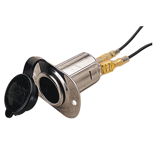 Sea-Dog 12V Stainless Steel Power Socket with Mounting Plate, Part Number 426053-1
