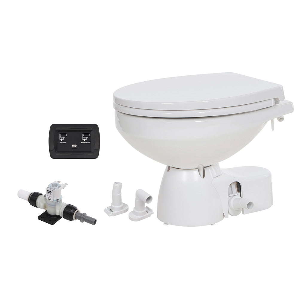 Jabsco Quiet Flush E2 Marine Toilet with Soft Close Lid and Touch Sensor Control - 12V Fresh Water System