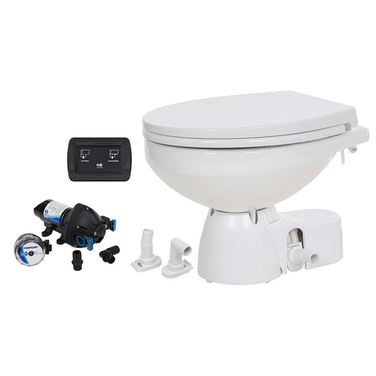 Jabsco Quiet Flush E2 Raw Water Marine Toilet with Soft Close Lid and Touch Sensor Control – 12V