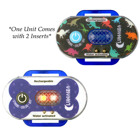Lunasea Lighting Child and Pet Safety Water Activated Strobe Light - Blue Case with Rechargeable Features