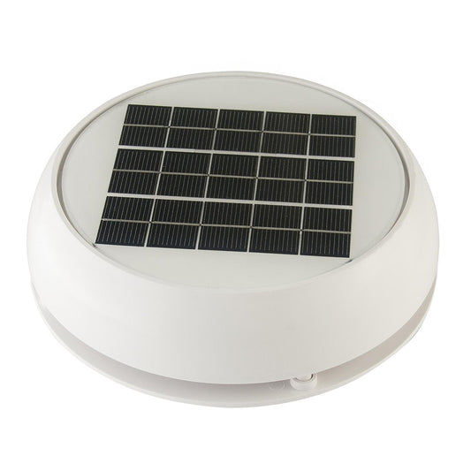 Marinco N20803W 3-Inch Day/Night Solar Vent with Rechargeable Battery, White