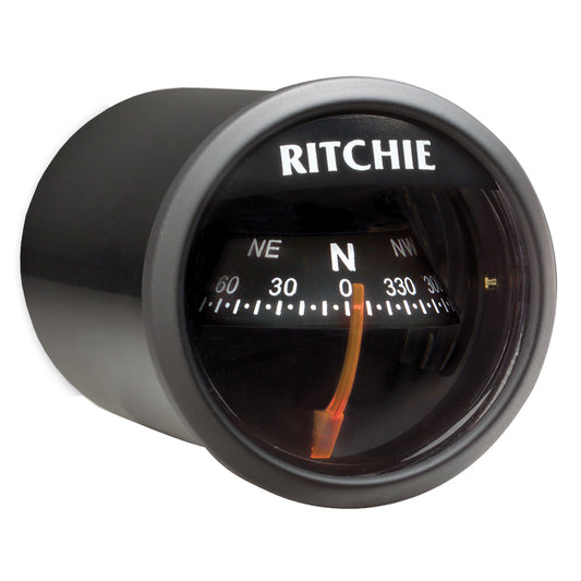 Ritchie X-23BB RitchieSport Dash Mount Compass – Black/Black with Green NiteVu Lighting