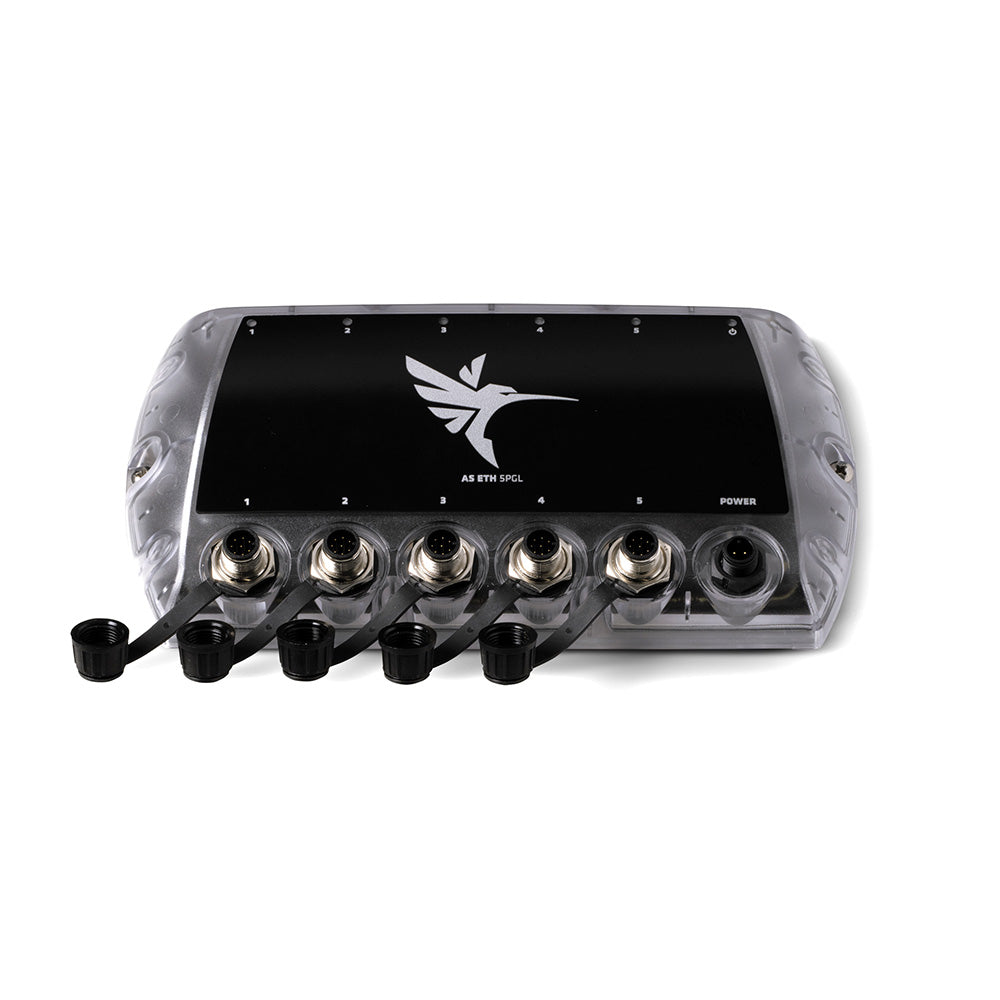 Humminbird AS-ETH-5PGL 5 Port Ethernet Switch for Fish Finders and Marine Networking