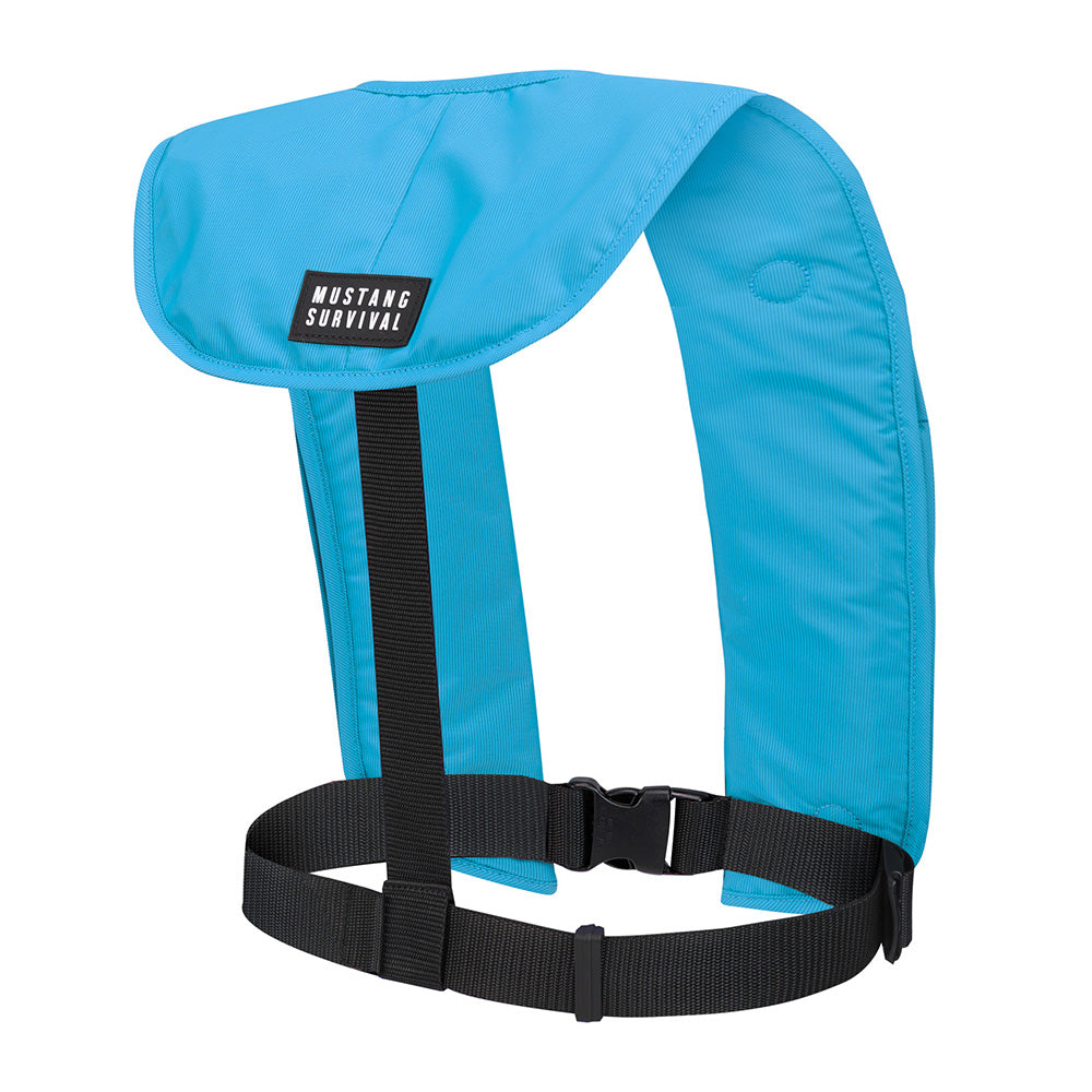 Mustang Survival MIT 70 Manual Inflatable PFD - Azure (Blue) - Lightweight, High-Visibility Life Vest for Boating and Water Sports