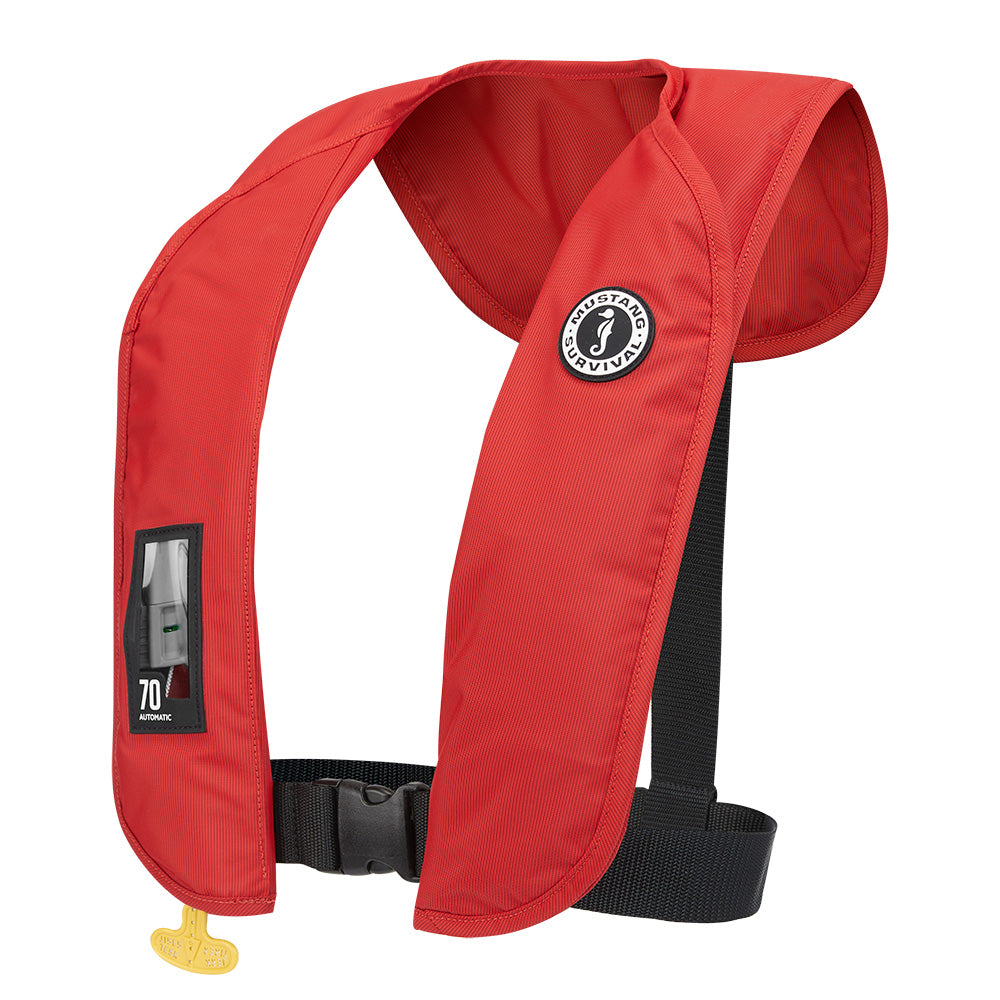 Mustang Survival MIT 70 Automatic Inflatable Personal Flotation Device - Red, Lightweight and High-Visibility for Boating and Water Sports