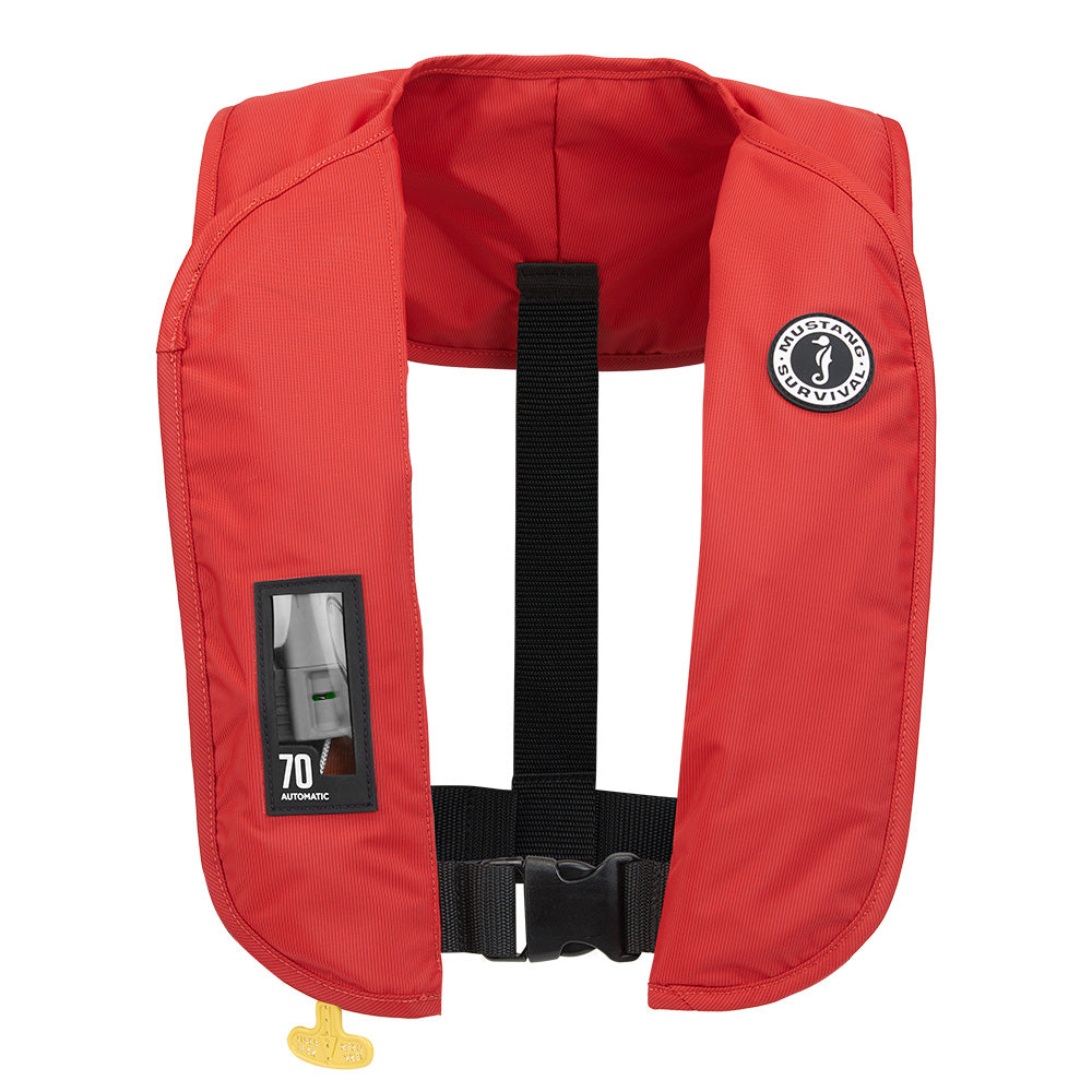 Mustang Survival MIT 70 Automatic Inflatable Personal Flotation Device - Red, Lightweight and High-Visibility for Boating and Water Sports