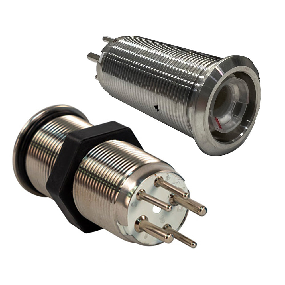 Bluewater 9057-3114 19mm Marine Push Button Switch, Nav/Anchor Off/On/On, Blue/Green/Red LED