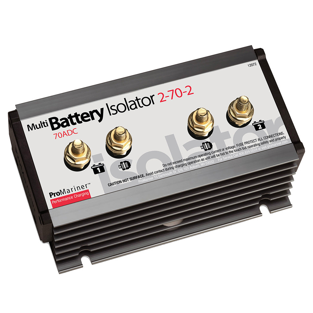 ProMariner 12072 Battery Isolator for 2 Alternators and 2 Batteries, 70 Amp
