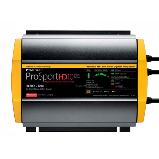 ProMariner ProSportHD 10 Gen 4 10-Amp 2-Bank Battery Charger, Part 44010