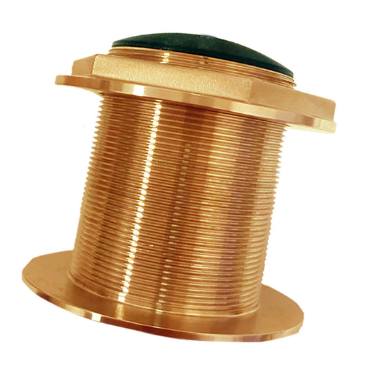 Echonautics Bronze Low-Profile Thru-Hull Medium-Frequency CHIRP Transducer – 1kW, 18° Tilt, 85-135kHz