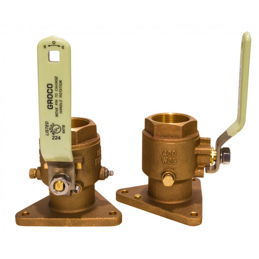 GROCO FBV-2500 2-1/2-Inch Bronze Tri-Flanged Ball Valve and Seacock