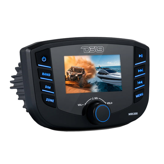 DS18 MRX300 Marine Headunit with TFT Screen, Bluetooth, RDS, 3 Zones, 4V Output - Water-Resistant Marine and Powersports Audio System