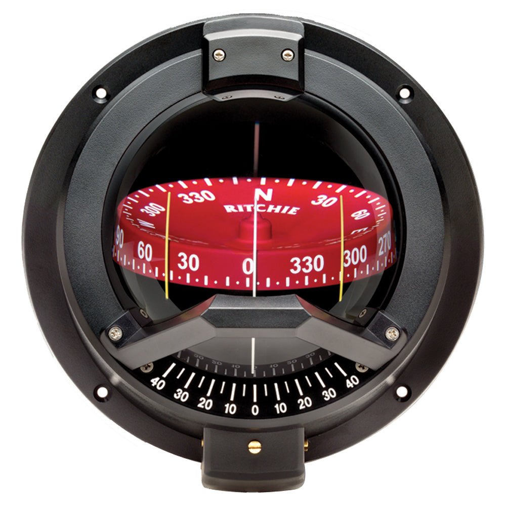 Ritchie BN-202 Navigator Compass with Built-in Inclinometer and LED Lighting – Bulkhead Mount for Marine Navigation