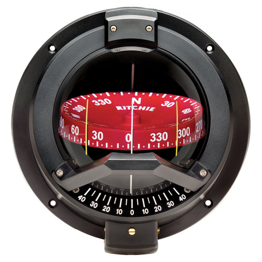 Ritchie BN-202 Navigator Compass with Built-in Inclinometer and LED Lighting – Bulkhead Mount for Marine Navigation