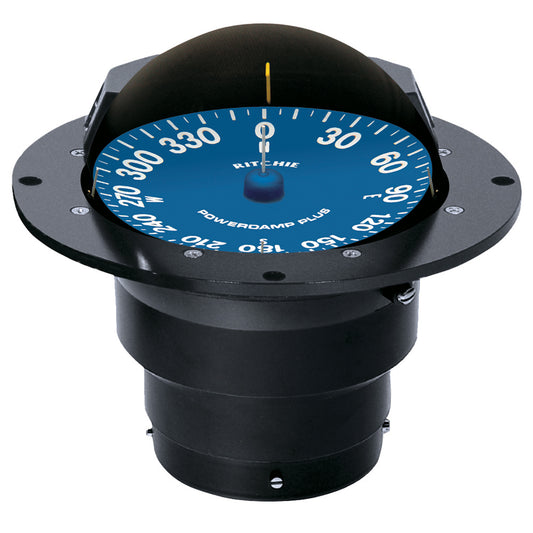 Ritchie SS-5000 SuperSport Compass - Flush Mount, 5 Inch PowerDamp Plus Dial with Blue Open Face, Black