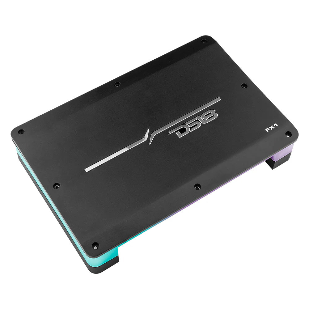 DS18 Audio FX1 Flush & Surface Mount 1-Channel Class D Monoblock Amplifier with RGB LED Lights and 900W RMS Power
