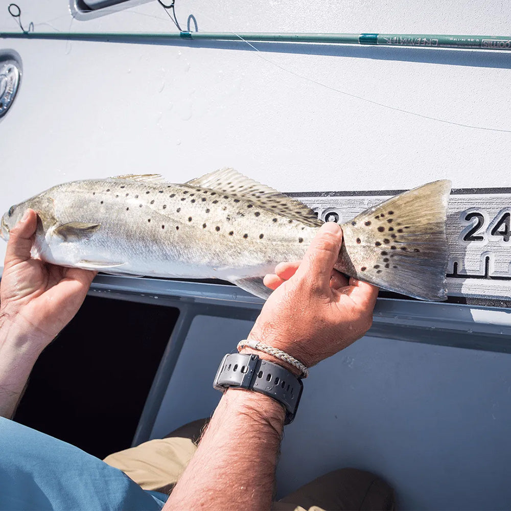 SeaDek 36-Inch Routed Fish Ruler with Brushed Texture in Storm Grey and Bimini Blue