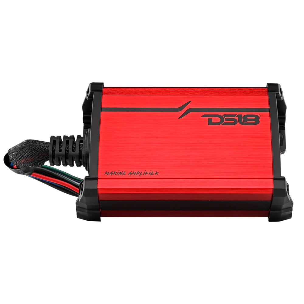 DS18 MP.4A Full-Range 4 Channel Class D Marine Amplifier – 4 x 40W RMS Waterproof Car Audio Power Amplifier
