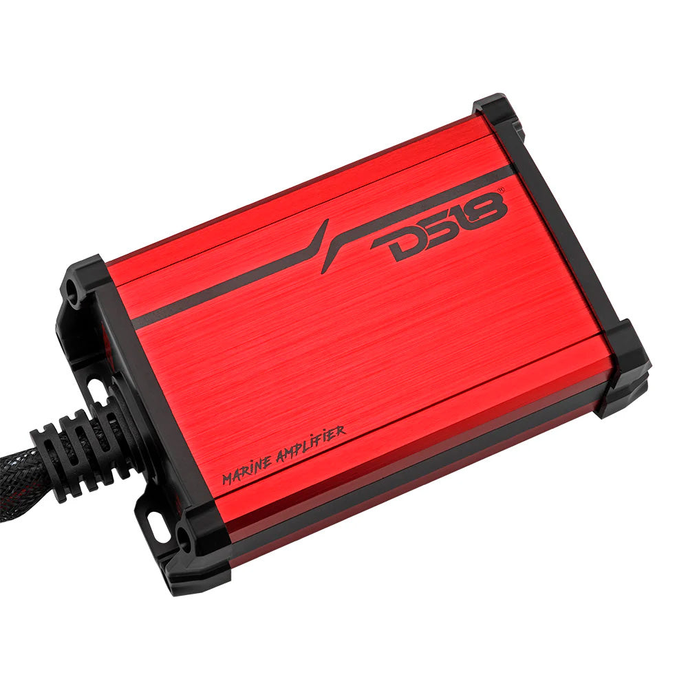 DS18 MP.4A Full-Range 4 Channel Class D Marine Amplifier – 4 x 40W RMS Waterproof Car Audio Power Amplifier