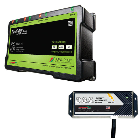 Dual Pro RS3/BOS12V2 3-Bank Battery Charger with 2-Bank Battery Optimization System